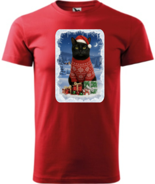 Vánoční tričko s černým kocourkem4